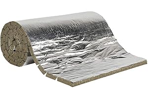 ROCKWOOL FUTURAZeta - Isolamento Alte Temperature Materassino Ignifugo RIvestimento Canna Fumaria spessore 25 mm. Feltro Lana di Roccia + Alluminio