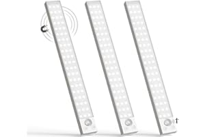 ‎LQWELL LQWELL® 54 LEDs Lampa szafkowa Bezprzewodowa lampa z czujnikiem ruchu 32 cm 1800 mAh Akumulatorowa ściemnialna lampa szafkowa do kuchni, Garderoby, Regału na książki, Sypialni (Biała, 3 Sztuki)