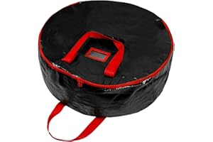MOBEUR Christmas Wreath Storage Container, 60/75/90CM Waterproof Storage Bag for Artificial Xmas Wreaths and Garland Easy Storage Decoration Bags with Dual Zipper & Handles