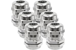 GOIYZTTR Lot de 6 Presse-étoupe PG11 Conducteurs de Câble IP68 Étanches Laiton Nickelé Connecteurs de Câble Convient Aux Câbles de 5-10 mm