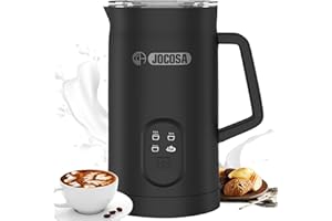 JOCOSA Electric Milk Frother, 4 in 1 Milk Steamer, 11.8 oz/350 ml Cold and Hot Foam Maker, 400 W Automatic Frother for Coffee, Latte, Hot Chocolate, Cappuccinos, Macchiato (Black)