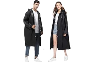 Gerhannery 2 Pezzi EVA Poncho Impermeabile Riutilizzabile, EVA Poncho Antipioggia per Donna e Uomo, Mantella Antipioggia con Cappuccio per Campeggio e Viaggi