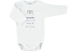 BABIDU Body Bebé Personalizado con Frases Divertidas y Originales - Para Papá, Mamá, Tía, Padrinos y Abuelos - Body Bebé Manga Larga 100% Algodón - Regalo Recién Nacido - Ropa Bebé Niño y Niña Unisex