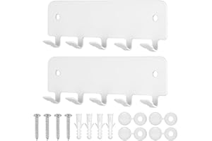 bayidun 2 Pcs Colgador Llaves Pared Negro, Ganchos Cuelga Llaves Pared, Colgador de Llave, Soporte Porta Llave con 5 Ganchos para Organizador de Dormitorio Oficina (Blanco)