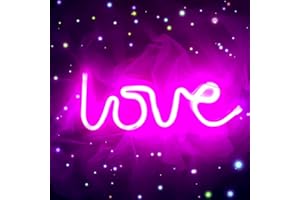 QIAOFEI Letreros de neón con luz LED Love, letrero decorativo para pared, mesa, boda, fiesta, sala de niños, sala de estar, bar, pub, hotel, playa, decoración de recreación (rosa)