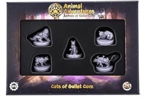STEAMFORGED GAMES Steamforged Animal Adventures: Secrets of Gullet Cove - Cats of Gullet Cove, RPG Miniatures for Roleplaying Tabletop Games Ready to Paint or Play, 5e Dungeon Crawl Campaign Compatible