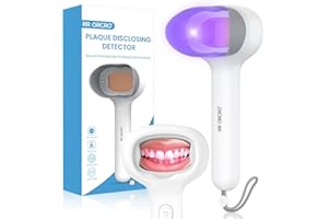 RR ORCRO Dental Plaque Detector Light Rechargable Plaque Disclosing Tablets Alternatives Shows Plaque Instant Display Tooth Calculus Discloser Lamp for Kids or Adults Correcting Brushing Habits (A)