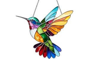 deegbbyi Atrapasol de Colibrí, Atrapasol Acrílico con Colibríes de Colores, Decoración Acrílica 2D para Ventana, Regalo para Amantes de Las Aves, para Ventanas, Patios, Paredes, Hogar y Jardín