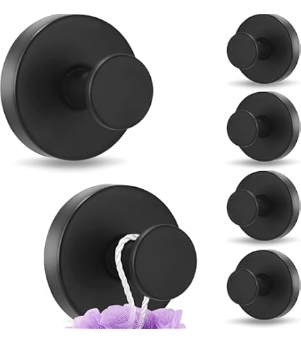 Ganci A Ventosa 4 Pezzi Per Bagno - Appendi Asciugamani E Accappatoi | Nero Resistente Fino A 3kg - Foto 7