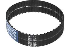 sourcing map 2Pcs 100Xl 037 Correa de Distribución de Sincronización de 50 Dientes, Correa Dentada de Goma, 0,37" de Ancho, 0,20" de Paso, Correas de Repuesto Mecánicas