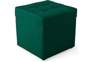 MG Design Polsterhocker 45 x 45 cm Grün mit Stauraum (ca. 50 L), bis 300 kg belastbar, ohne Montage & leicht zu reinigen, angenehm matt mit feiner Struktur – für Wohnzimmer, Schlafzimmer & Flur