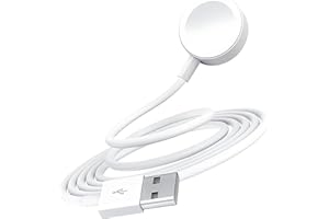 DOWNY Caricatore per Apple Watch, Cavo di Ricarica Wireless Magnetico da 1m per iWatch, [Apple Certificato MFi] Caricatore magnetico Apple Watch compatibile con iWatch Series 9/8/SE/7/6/5/4/3/Ultra-Bianca