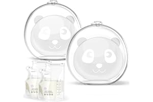 KISSBOBO Coppette Capezzoli Silicone, Set da 2 Pezzi, Conchiglie Raccoglilatte (80 ml), Morbido E Confortevole, Senza BPA, Sacchetti Latte Materno con Sensore di Temperatura (20 Pezzi)