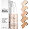 Foundation Liquid,Full Coverage Foundation 30ml Oil-Control Concealer,Invisible Pore No Makeup Concealer Liquid Foundation(102#Nude)