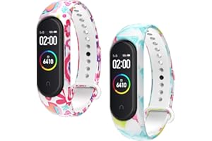 WD&CD Lot de 2 Bracelet Compatible pour Mi Band 3/ Mi Band 4, Bracelet de Remplacment en TPU Silicone Réglable Sport Accessoire Compatible pour Xiaomi Mi Band 3/Mi Band 4