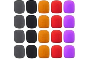 Docache Esponja Microfono Cubierta, 20 Pcs Espuma Microfono Cubierta, Micrófono del Parabrisas, Espuma de Parabrisas de Micrófono, Micrófono Cubierta Pantalla de Espuma, Para Fiesta Discurso, Coro (B)