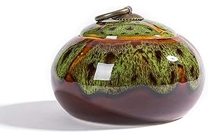 Uziqueif Handgemachte Keramik Haustier Einäscherung Urnen Memorial Hall Asche Sarg Handgemachte Keramik Andenken Begräbnis Urne für Zuhause oder Friedhof Hund Katze,G