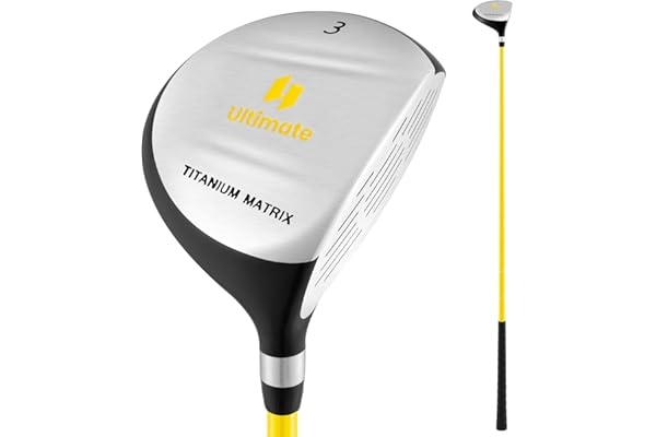 COSTWAY Bois de Parcours de Golf Junior #3 165CC pour Enfants, Club de Golf Individuel avec Manche en Fibre de Verre et Housse de Protection, pour Entraînement Droitier