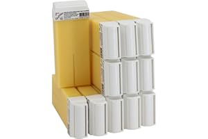 Epilwax Conjunto de 12 Cartuchos de roll on de 100 ml de cera depilatoria de vainilla para las piernas, axilas, y el cuerpo – Grande Rollos de Recambio de 100 ml
