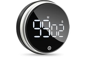 OQIMAX Magnetischer Digitaler Küchentimer, Großem LED-Bildschirm, 3 Lautstärkestufen, Kurzzeitwecker Eieruhr, Stoppuhr, Digitaler Countdown Countup für Kochen, Backen, Sport, Studieren usw (Silber)