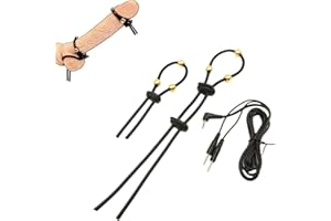 JCBDTXTY Estimulación Eléctrica Anillos de Pene y Testículo Electroestimulación Anillo Pene Masculino Ereccion Duradera Correa Cock Ring Juguetes Eróticos Conjunto de Entrenador de Pene SM