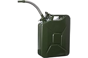 Oxid7® bidon d'essence en métal 20 litres incl. bec verseur flexible, homologation UN | Bidon de carburant adapté à l'essence, au diesel & au bioéthanol [vert olive]