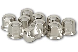 HANSEN STYLING PARTS 20 Stück LKW Radmutterkappen, universell, Schlüsselweite 33mm, aus Edelstahl~