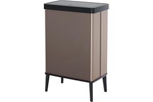 Curver - Poubelle Verto haute capacité de 54 l avec couvercle poussoir, design élégant, assemblage facile, recyclable, rose nacré