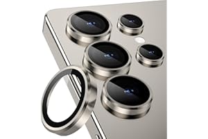 CloudValley für Samsung Galaxy S25 Ultra Kameraschutz, HD-Klar, Kratzfest, Ultra-Dünnes Individuelle Gehärtetes Glas Zubehör mit Aluminiumrand,Titan Grau