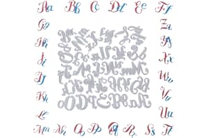 VINFUTUR Stanzschablonen Buchstaben Groß und Klein, Metall Prägeschablonen Alphabet Schablonen Stanzformen Schneiden Embossing für DIY Karte Sammelalbum Scrapbooking Fotoalbum Deko Cutting Dies