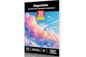 DagouColor Aquarell Papier Pad, A4, 1 Pack, 30 Blätter Säurefreie Kunst Zeichnungspapier, 300gsm für Künstler, Erwachsene, Kinder, Jungen, Mädchen