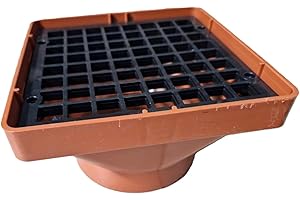 SHMOX Underground Drain 110mm Underground Pipe Square Hopper & Grid