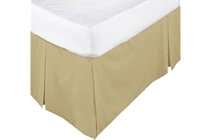 EGYPTO BEDDING EGYPTO Polycotton Base Valance Bed Sheet, Pleated Styling - 16" EXTRA DEEP Valance (FIT OVER BASE) (Kingsize Bed Pleated Valance, Natural)