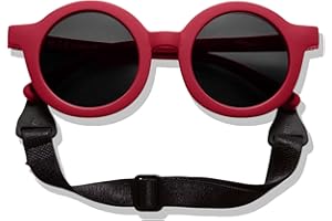 BABYMOCS Gafas de sol redondas para bebés de 0 a 1,5 años, 100% protección UV, flexibles, sin BPA, no tóxicas para bebés con cinta, diseño sueco, gafas de sol para niños