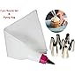 Crownlit Stainless Steel Nozzles with Reusable Piping Bag, Set of 7 Nozzles