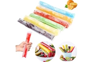 CRETHINKATY Crethink 50 Pieces Disposable Ice Pop Bags Leakproof Popsicle Maker with Ziplock for Freezer Pop,Ice Candy,Yogurt,Juice(28 * 5.5CM)