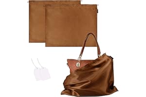 GONGKANGYUAN 2 Stück Schuhtasche Kordelzugbeutel Aufbewahrungsbeutel Aufbewahrungstasche aus Seide für Handtaschen-Organizer Geldbörse Taschenbücher Schuhe Stiefel (Braun, 50×60 cm)