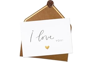 Joli Coon - I love you postcard with natural envelope and wax seal - I love you card