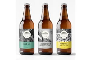 East London Brewing Company Mixed Light Ales - Jamboree Golden Ale (4.8%), ELB Pale Ale (4.0%) & Cowcatcher APA (4.8%) - Vegan-Friendly - 3 x 500ml