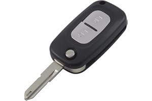 PHONILLICO Coque clé pour Renault Clio Kangoo Master Clio Modus Trafic Twingo Wind -2 Boutons-Modèle avec Emplacement Pile-Télécommande Plip