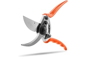 STOCKER - Profi Bypass-Schere 21cm - Scharfe Chromstahl-Klinge, Ergonomische Baumschere für präzise Schnitte bis 22mm, Ideal für Rosen & Stauden, mit PVC-beschichteten Griffen