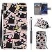 Produktbild Schutzhülle für Samsung Galaxy S7 Hülle, ZCRO Flip Case Leder Tasche Hülle mit Muster Bunt Kartenfach Magnet Standfunktion Strap Cover Multifunktion Wallet Design im Bookstyle Etui Handy Hüllen Schale und Glitzer Stift für Samsung Galaxy S7 (Katzen)