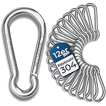 Edelstahlkette 51cm Mit Karabinern & Schloss - Vielseitige Sicherheitskette