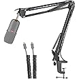 HyperX SoloCast Mic Boom Arm Stand - Adjustable Scissor Microphone Stand with Cable Sleeve Compatible with HyperX SoloCast Microphone by YOUSHARES