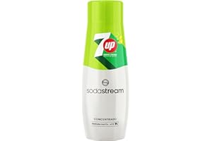 SodaStream - Concentrado de Refresco Sabor 7UP Zero, Sin Azúcar, Prepara hasta 9L de Bebida, Apto para Todas las Máquinas Gasificadoras de Agua SodaStream - 440 ml
