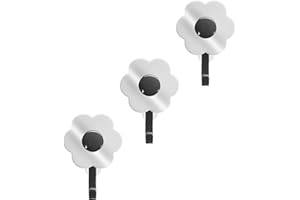 Kochblume 1-3-5-10er Set | Haken S, L, Wandhaken, Küchenhaken, Mehrzweckhaken, Schlüsselhaken | In der bunten Box (Chrom-schwarz, 3er Set S)