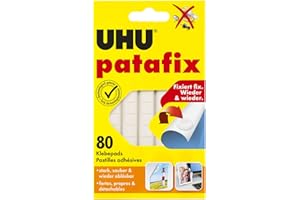 UHU 1648810 - Quadratini in pasta adesiva Patafix, 80 pezzi, colore: bianco