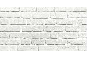 IZODEKOR Revestimiento de pared 3D de poliestireno expandido con aspecto de piedra, para cocina, baño, balcón, dormitorio, salón, salpicadero de cocina y terraza, blanco (Schneewittchen)