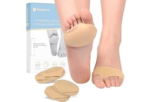 Bodytecni Almohadillas Metatarsianas - Pack 4 Unds - Cojines de Pie para Mujeres y Hombres - Plantillas para Pies, Ampollas, Callosidades y Dolor en el Antepié (L 40-45)
