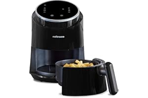 Mellerware - Freidora sin Aceite Crunchy! 1230W | 7 Programas Predefinidos | Temporizador Programable | Air Fryer 80-200 Grados | Diseño Compacto| 1,4L | Sin BPA/PFOA | Freidora Aire Digital | Negro